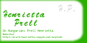 henrietta prell business card